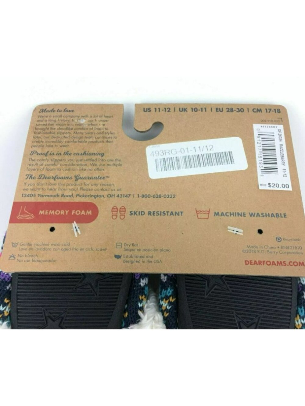 Dearfoams Girls Memory Foam Clog Knit Slippers 11-12 Purple - Picture 6 of 6